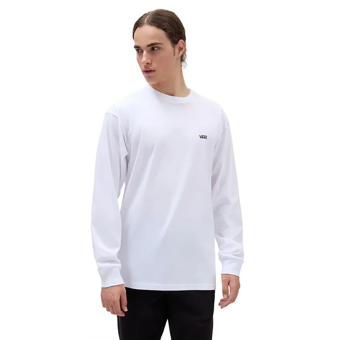 Vans Tshirts and Tanks Men Left Chest Hit Long Sleeve TShirt White