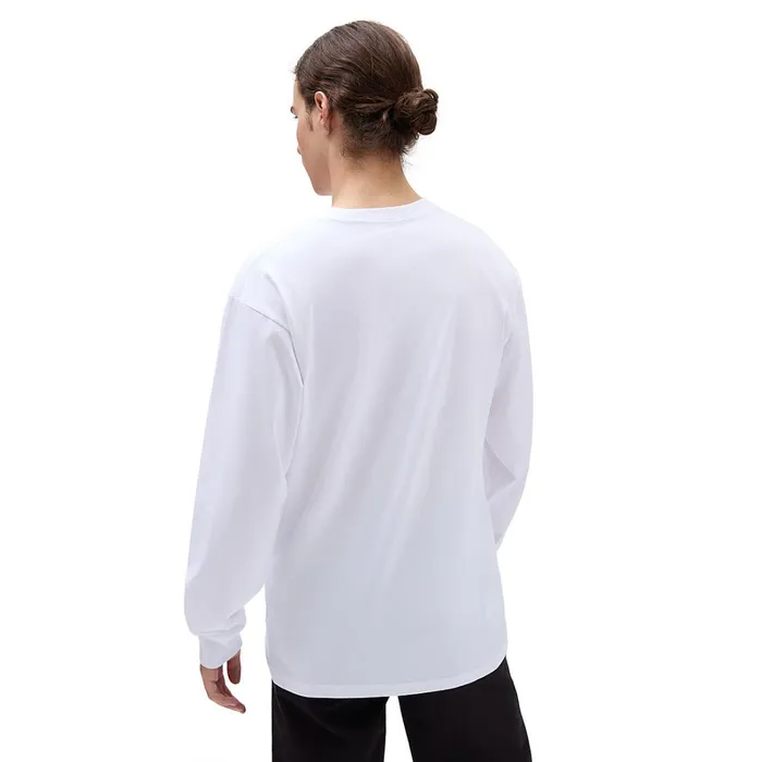 Vans Tshirts and Tanks Men Left Chest Hit Long Sleeve TShirt White