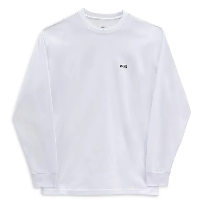 Vans Tshirts and Tanks Men Left Chest Hit Long Sleeve TShirt White