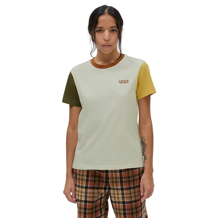 Vans Tshirts and Tops Women Colorblock Crew TShirt Multicolour