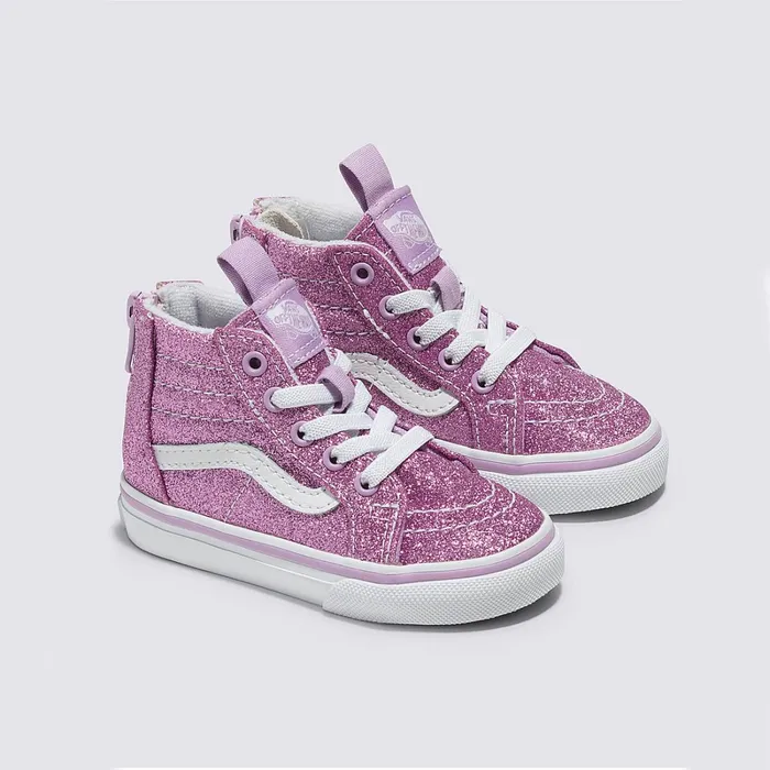 Vans Toddler Shoes 14 Years Kids Toddler Glitter Sk8Hi Zip Shoes 14 Years Purple