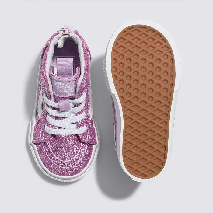 Vans Toddler Shoes 14 Years Kids Toddler Glitter Sk8Hi Zip Shoes 14 Years Purple