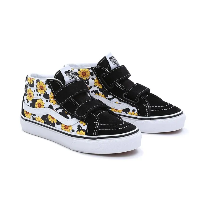 Vans View All Kids Cow Floral Sk8Mid Reissue Hook And Loop Shoes 48 Years Multicolour
