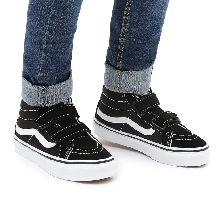 Vans View All Kids Sk8Mid Reissue Hook And Loop Shoes 48 Years Black