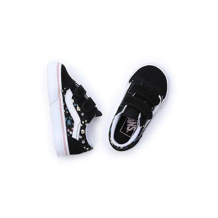 Vans View All Kids Toddler Floral Old Skool Hook And Loop Shoes 14 Years Black