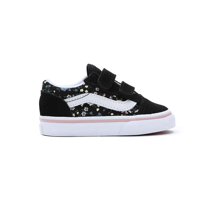 Vans View All Kids Toddler Floral Old Skool Hook And Loop Shoes 14 Years Black