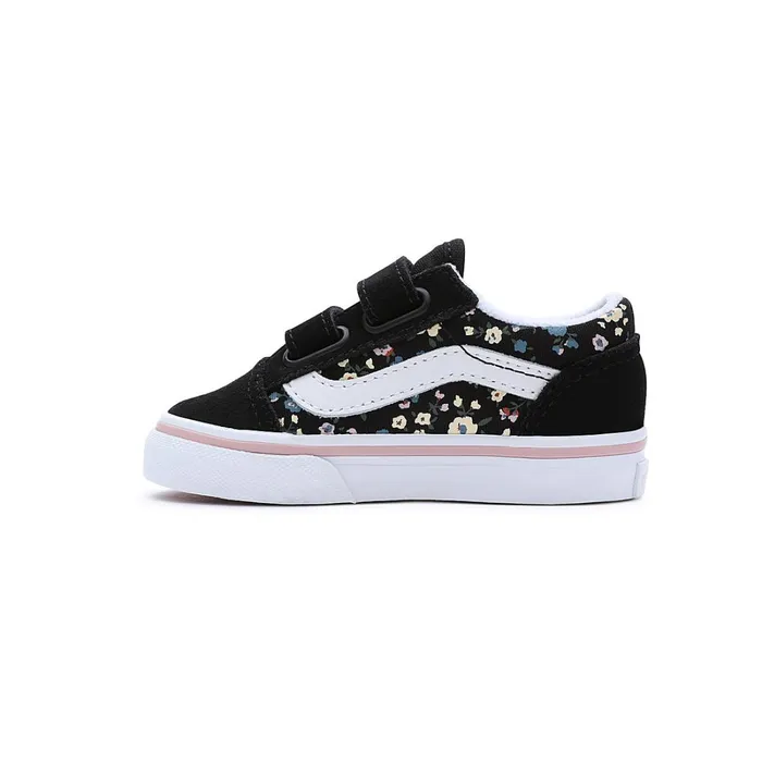 Vans View All Kids Toddler Floral Old Skool Hook And Loop Shoes 14 Years Black