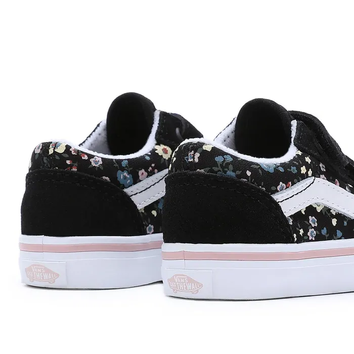 Vans View All Kids Toddler Floral Old Skool Hook And Loop Shoes 14 Years Black
