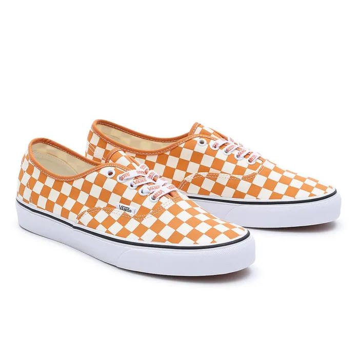 Vans View All Men Check Authentic Shoes White Orange