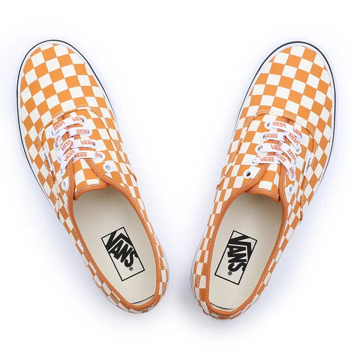 Vans View All Men Check Authentic Shoes White Orange
