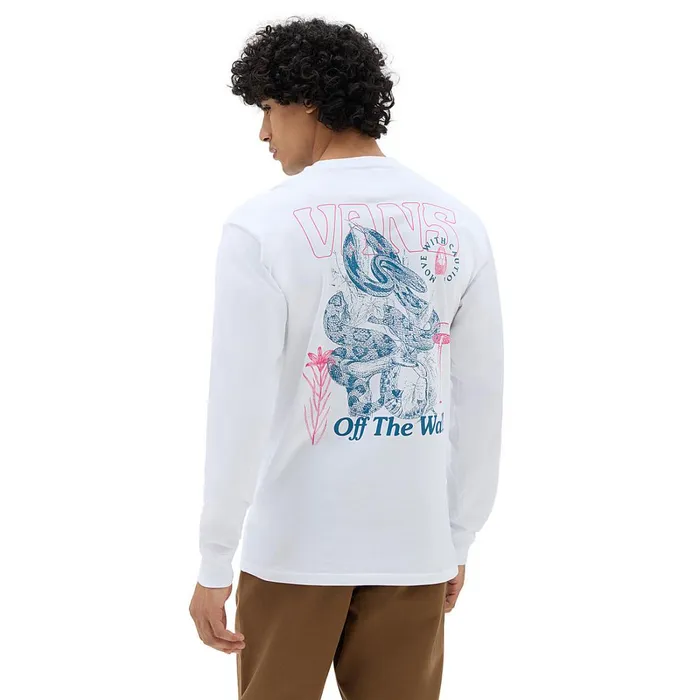 Vans View All Men Distorted Snake Long Sleeve TShirt White
