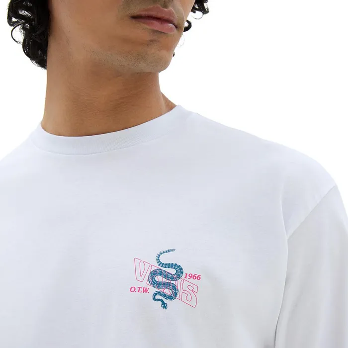 Vans View All Men Distorted Snake Long Sleeve TShirt White