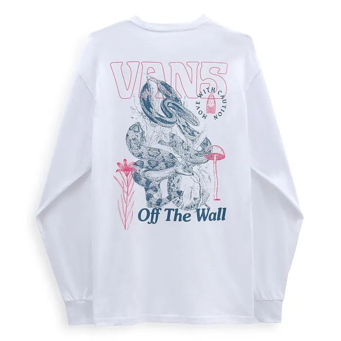 Vans View All Men Distorted Snake Long Sleeve TShirt White