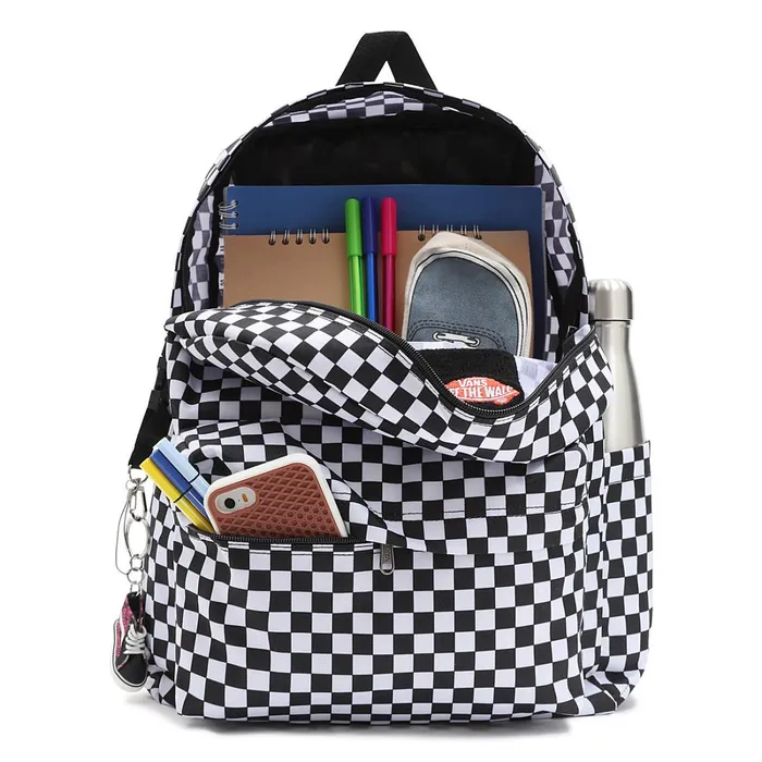 Vans View All Women Old Skool Check Backpack Black White