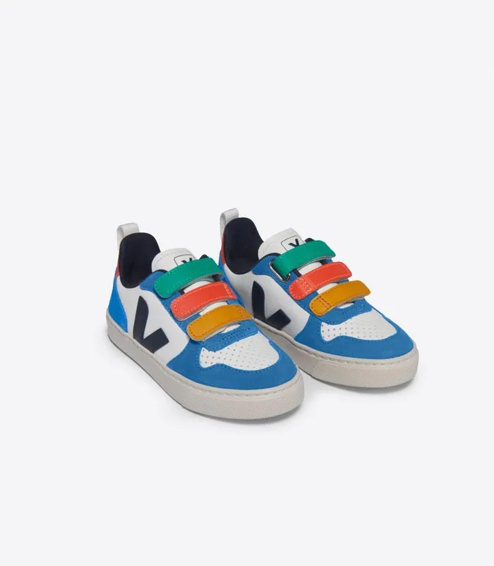 VEJA V10 Kids V10 CHROMEFREE LEATHER WHITE MULTICO NAUTICO