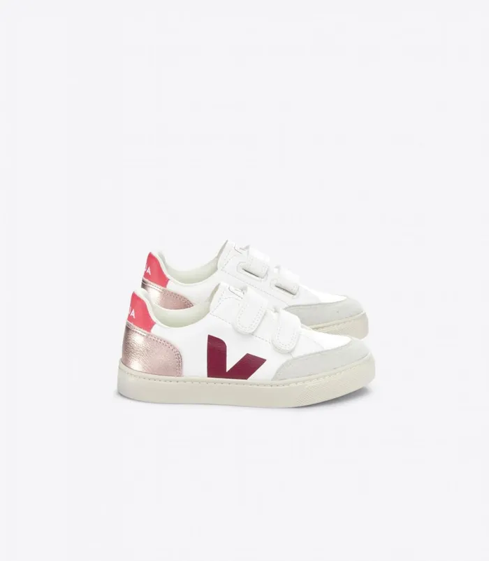 VEJA V12 Kids V12 CHROMEFREE LEATHER WHITE MULTICO NACRE
