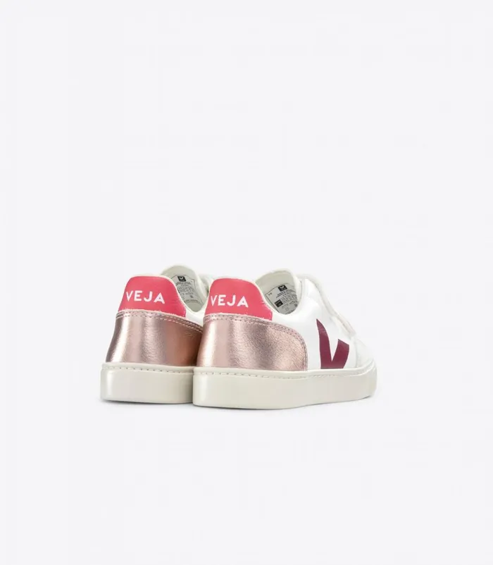 VEJA V12 Kids V12 CHROMEFREE LEATHER WHITE MULTICO NACRE