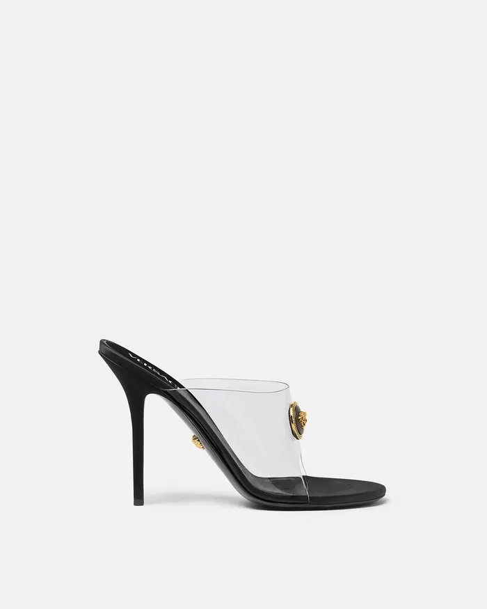 Versace Alia Transparent Mules 110 Mm Black Women Alia