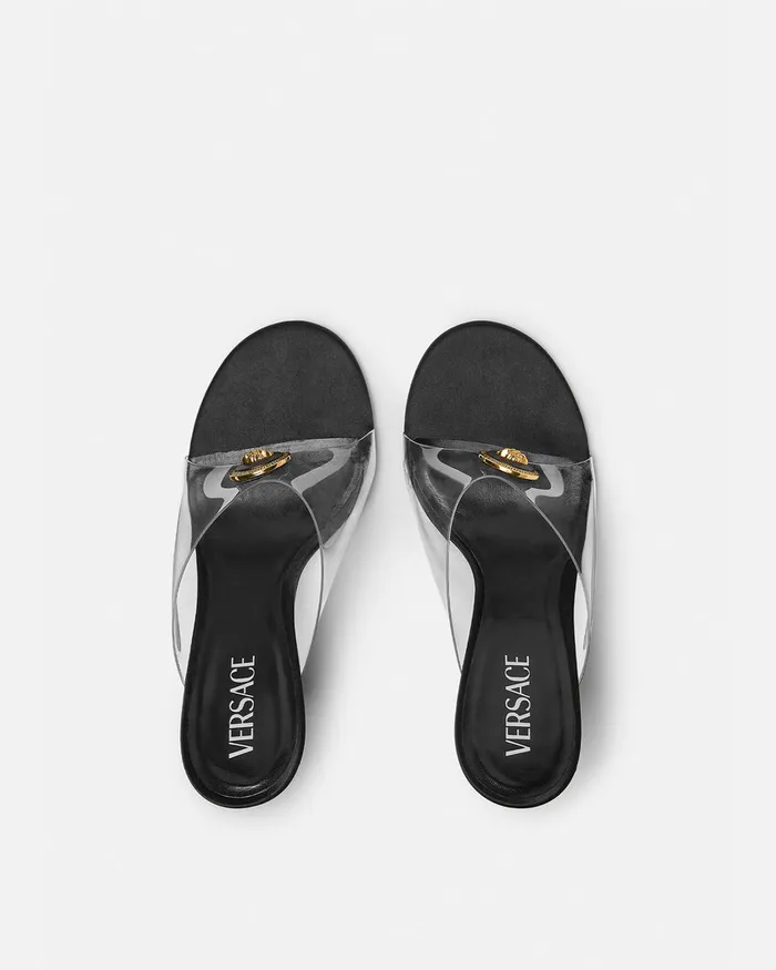 Versace Alia Transparent Mules 110 Mm Black Women Alia