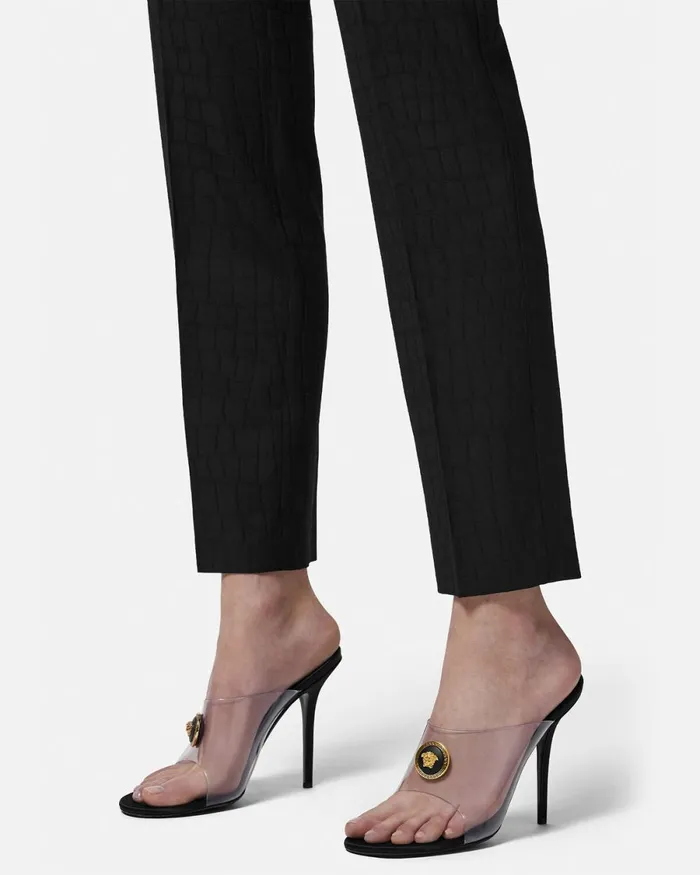 Versace Alia Transparent Mules 110 Mm Black Women Alia