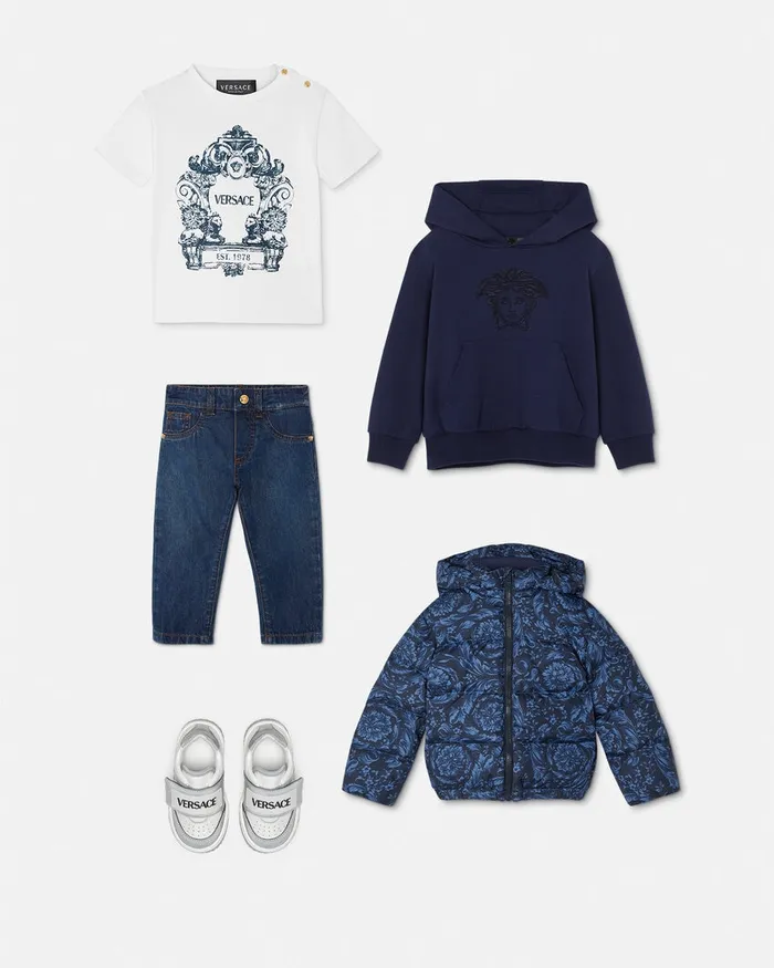 Versace Barocco Baby Puffer Jacket Blueprint Kids Outerwear