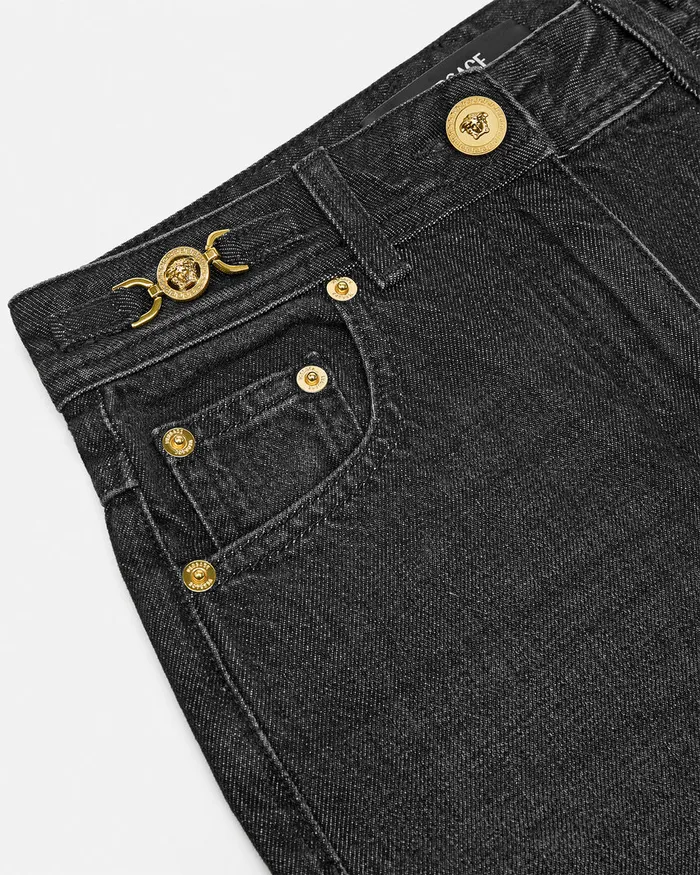 Versace Barocco Boyfriend Jeans Blackprint Women Pants and Shorts