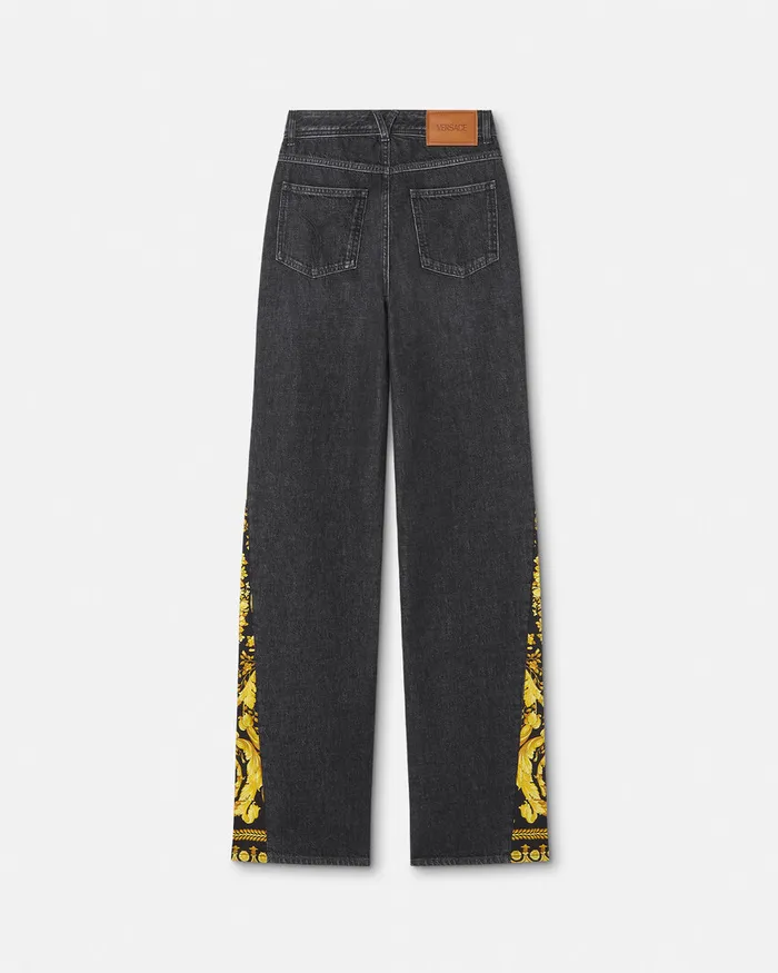 Versace Barocco Boyfriend Jeans Blackprint Women Pants and Shorts