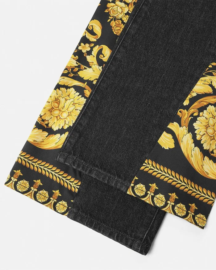 Versace Barocco Boyfriend Jeans Blackprint Women Pants and Shorts