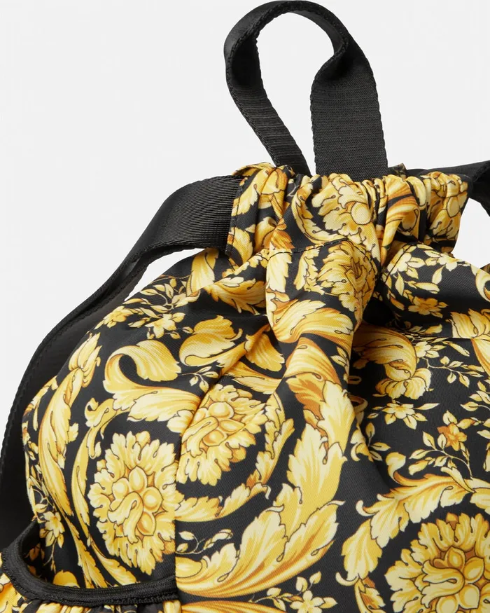 Versace Barocco Drawstring Backpack Black Kids Bags and Accessories