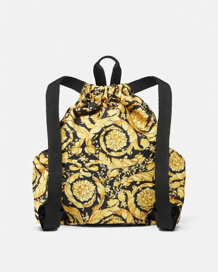 Versace Barocco Drawstring Backpack Black Kids Bags and Accessories