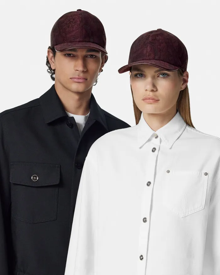 Versace Barocco Jacquard Baseball Cap Brown WomenMen Hats and Caps