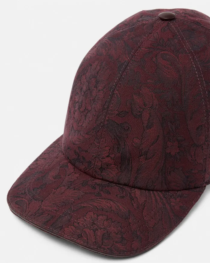Versace Barocco Jacquard Baseball Cap Brown WomenMen Hats and Caps