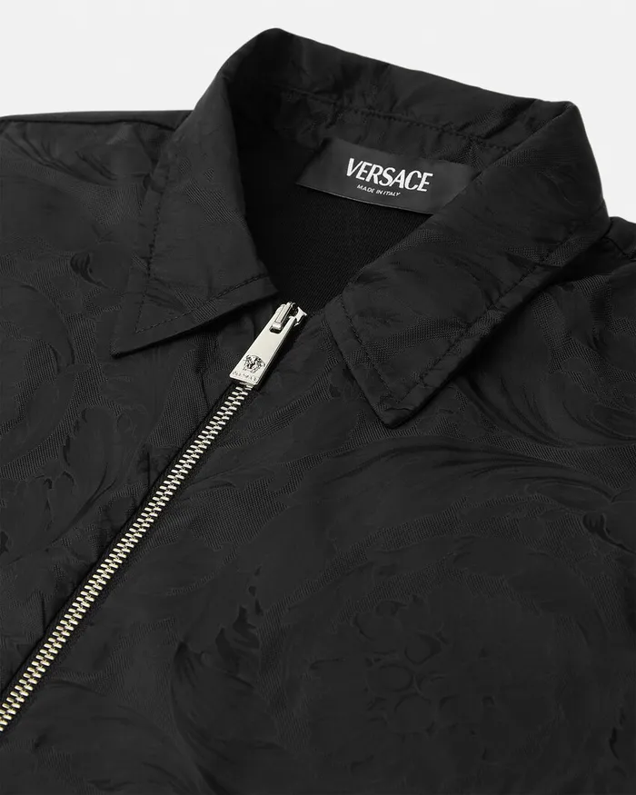 Versace Barocco Jacquard Nylon Shirt Black Kids Shirts