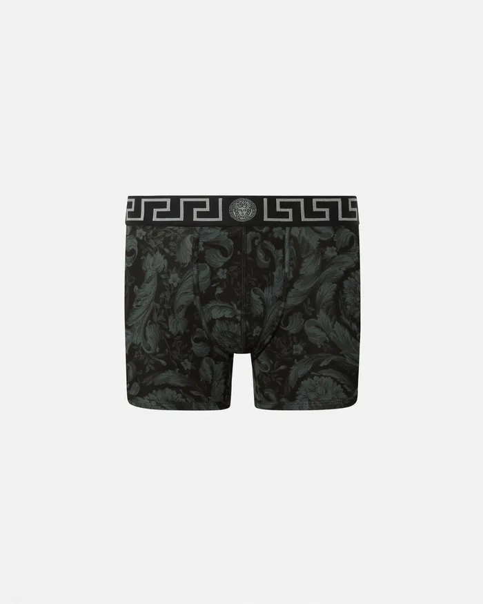 Versace Barocco Long Trunks Black Men Boxers