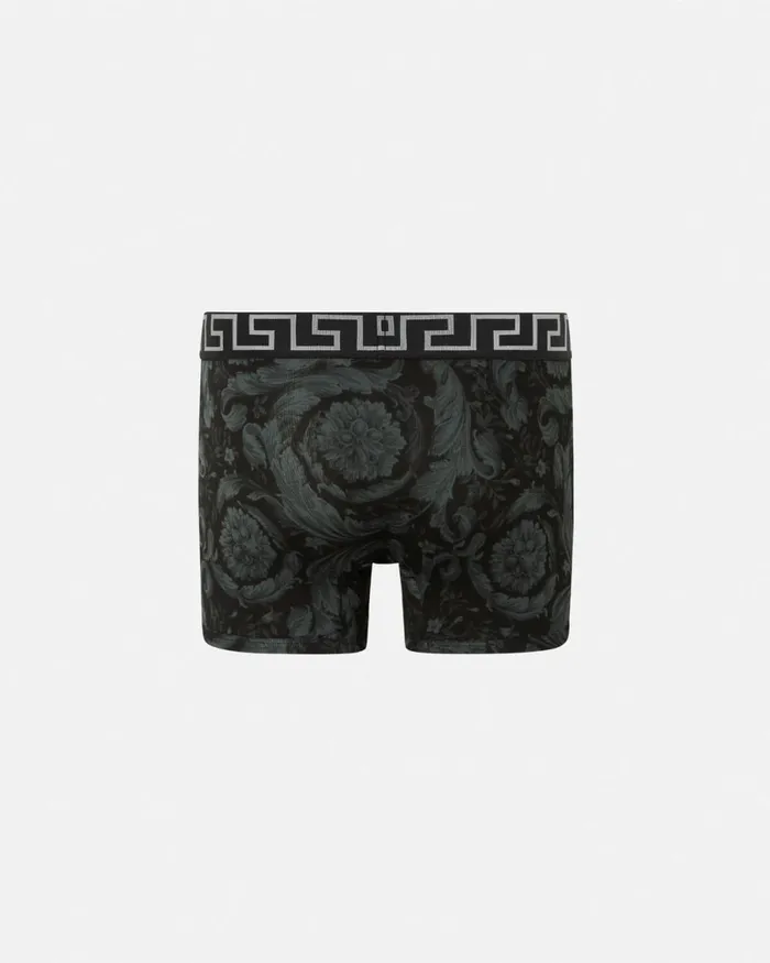 Versace Barocco Long Trunks Black Men Boxers