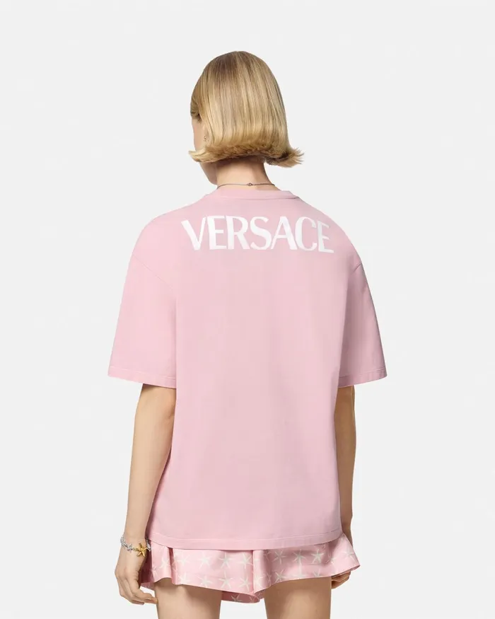 Versace Barocco Sea Oversized TShirt Pinkprint Women TShirts and Sweatshirts