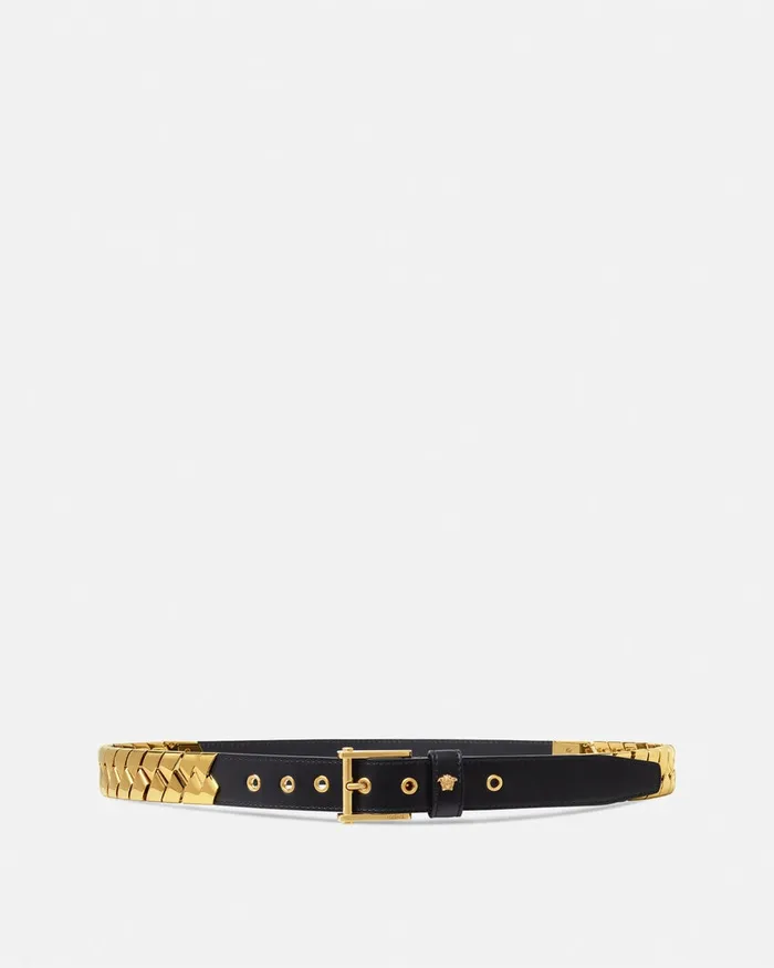 Versace Bind Leather Belt 12034 Blackgold Men Belts