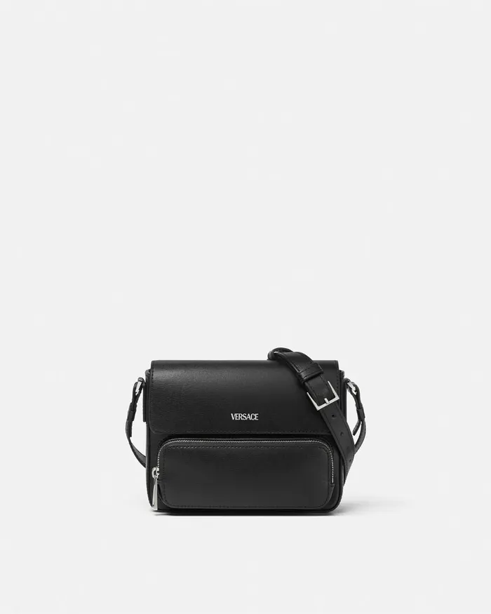 Versace Cargo Messenger Bag Blacksilver Men Crossbody and Messengers