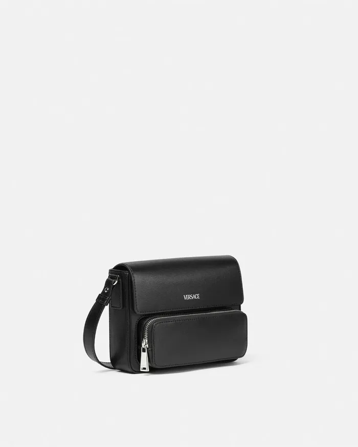 Versace Cargo Messenger Bag Blacksilver Men Crossbody and Messengers