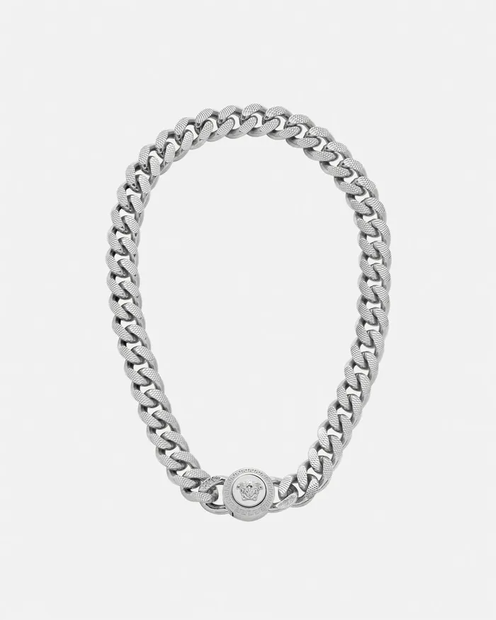 Versace Chain Medusa Necklace Silver WomenMen Necklaces
