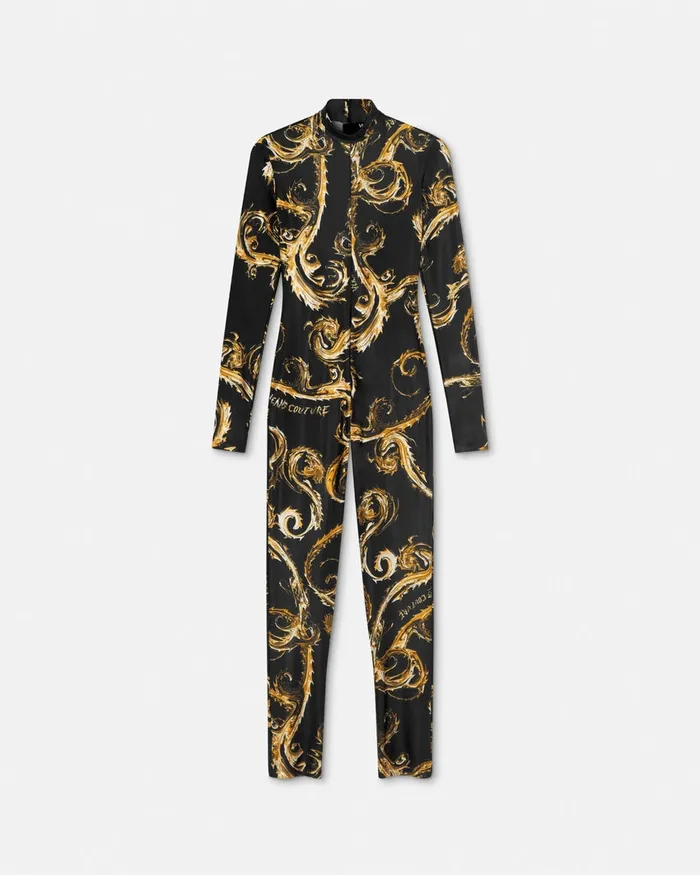 Versace Chromo Couture Jumpsuit Blackgold Women Jeans Couture