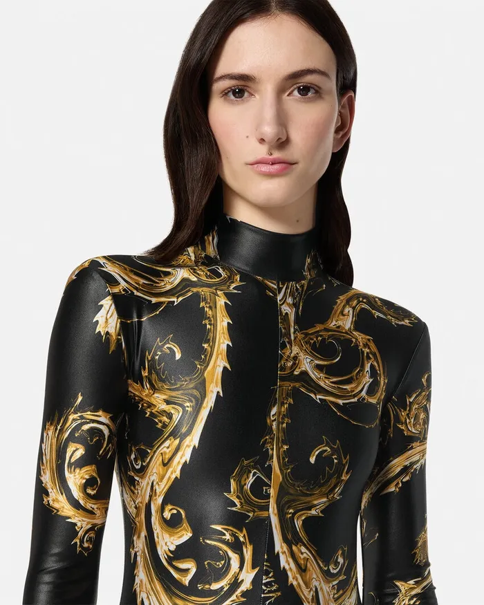 Versace Chromo Couture Jumpsuit Blackgold Women Jeans Couture