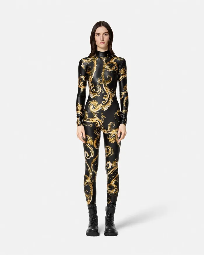 Versace Chromo Couture Jumpsuit Blackgold Women Jeans Couture