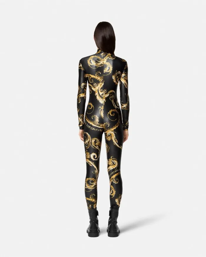 Versace Chromo Couture Jumpsuit Blackgold Women Jeans Couture