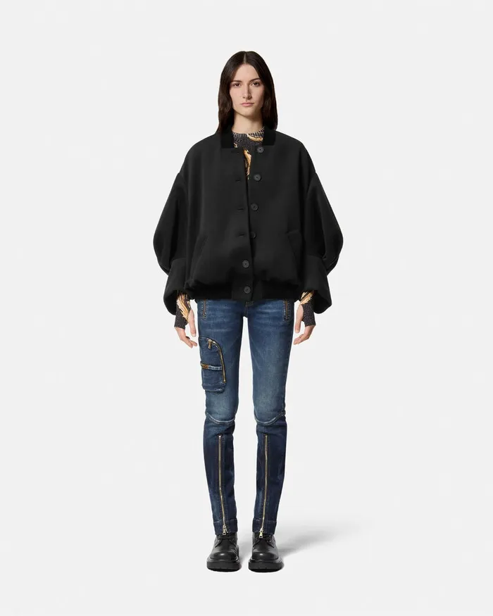 Versace Chromo Couture Lurex Knit TShirt Blackgold Women Jeans Couture
