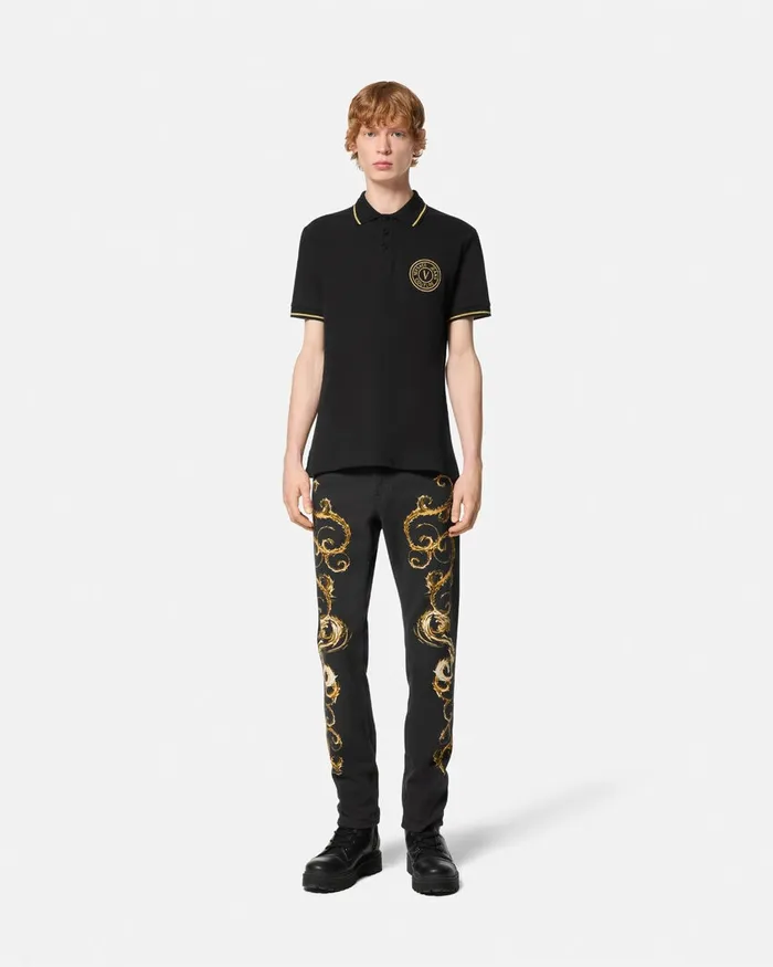 Versace Chromo Couture SlimFit Jeans Blackgold Men Jeans Couture