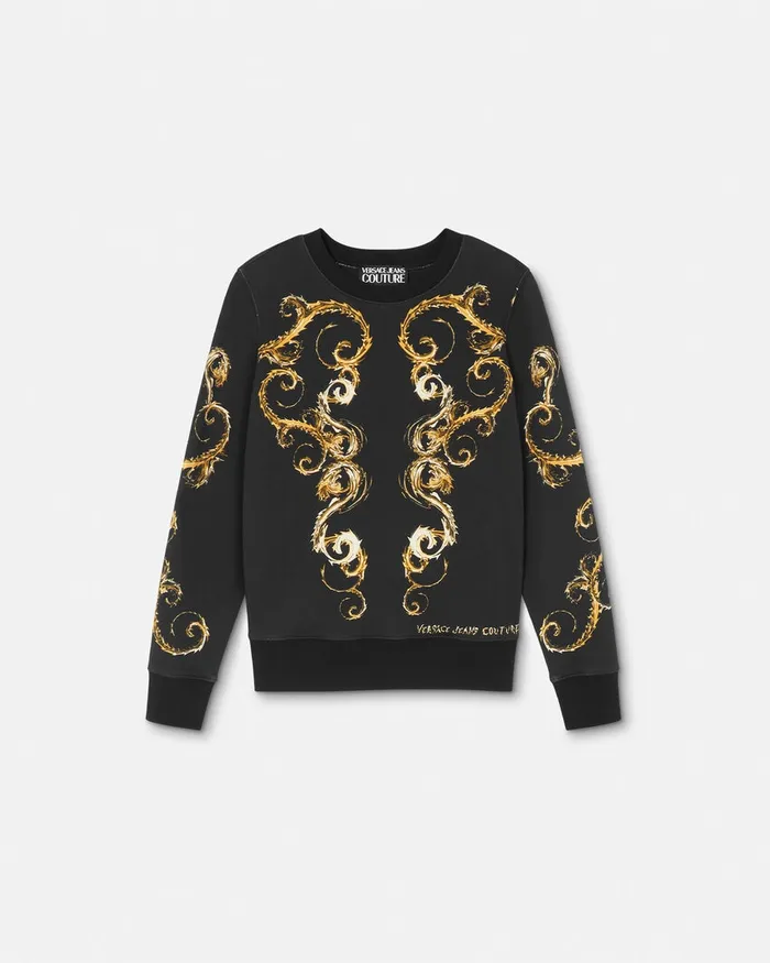 Versace Chromo Couture Sweatshirt Blackgold Women Jeans Couture