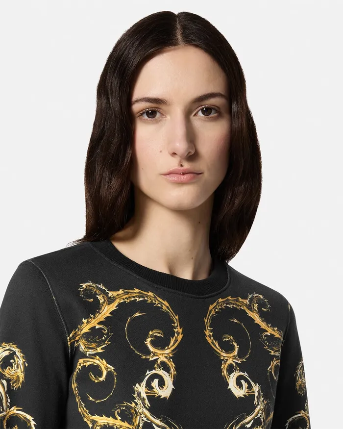 Versace Chromo Couture Sweatshirt Blackgold Women Jeans Couture