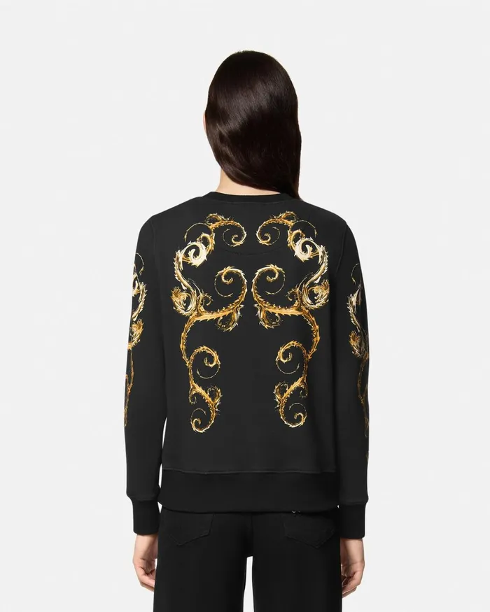 Versace Chromo Couture Sweatshirt Blackgold Women Jeans Couture