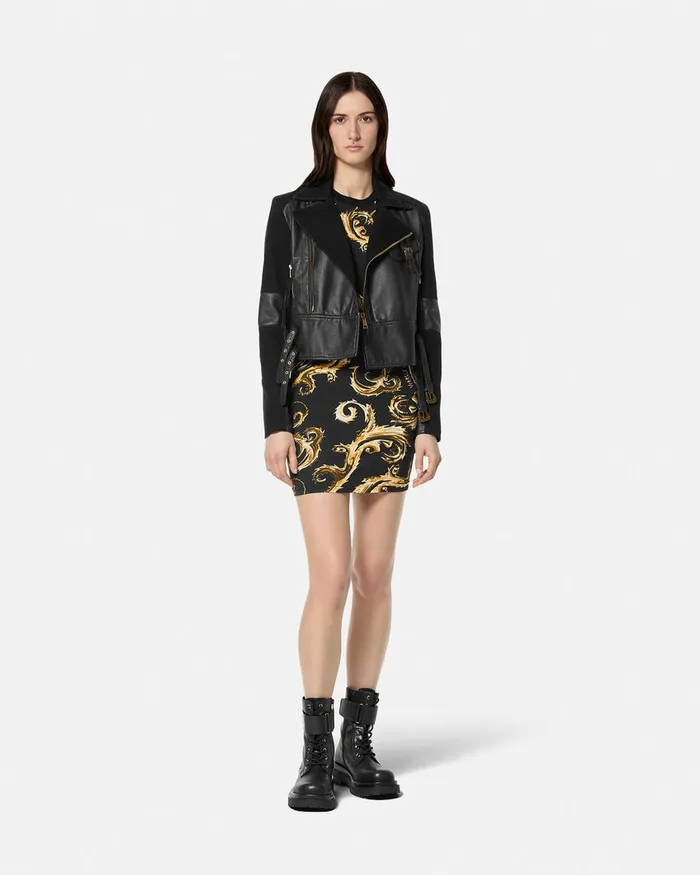 Versace Chromo Couture TShirt Dress Blackgold Women Jeans Couture
